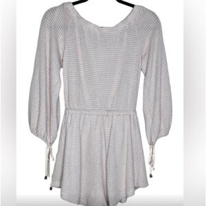 Princess Polly Beige Waffle Knit Romper Shorts NWT